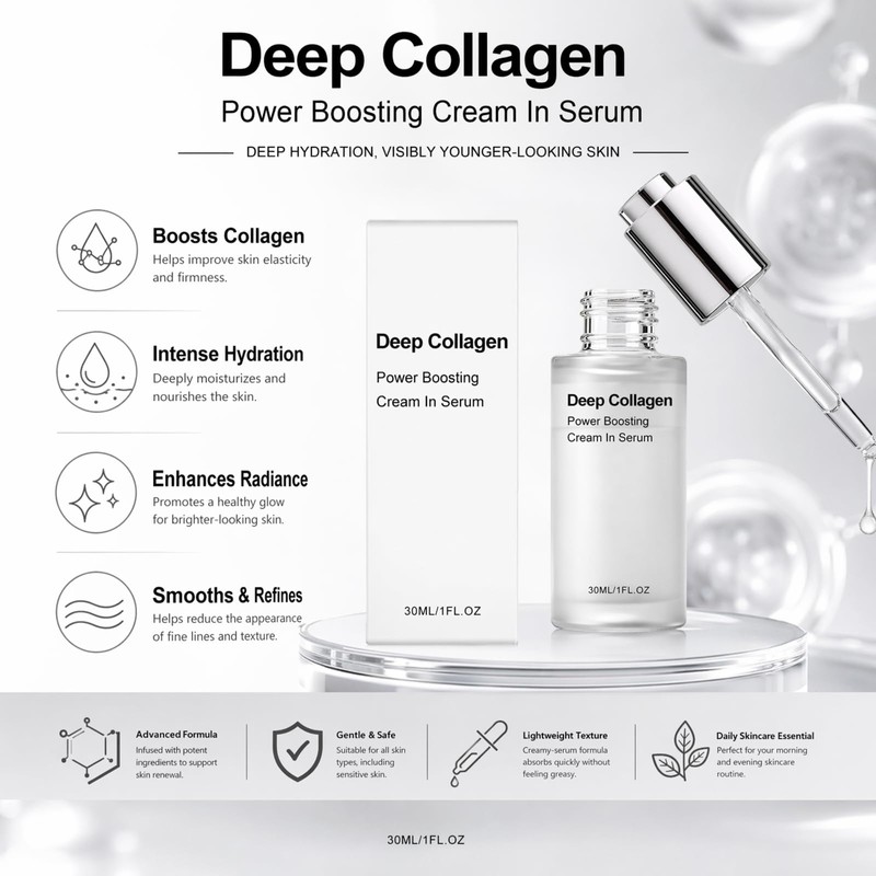 Maison Deep Collagen Serum, Deep Collagen Maison Cosmetics, Collagen Peptides