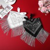 YUXMU 2 Pcs Rhinestone Fringe Bandanas, Black White Western Cowgirl