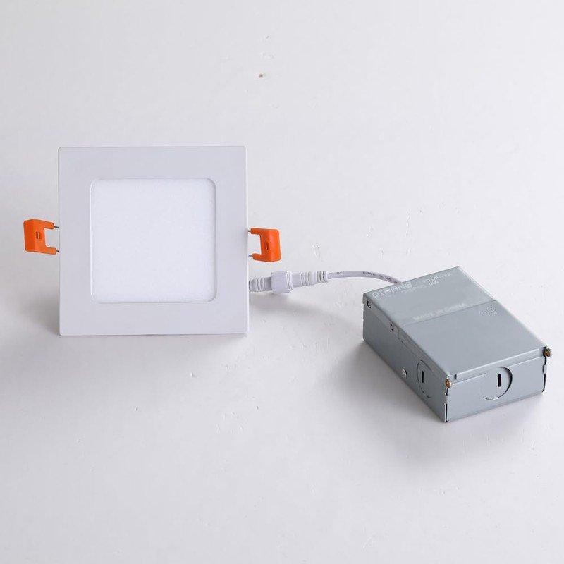 QIBANG 2 Pack 4 Inch Square Recessed Lighting Dimmable with