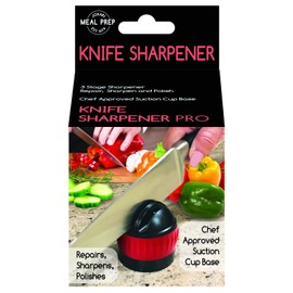 Jokari Knife Sharpener with Suction Kitchen Safety Seals to the Counter for One Handed Sharpening of Knives. In 3 Steps Blades Make Diamond Sharp Slices Rated Near Chef Quality. Skip the Electric Tool