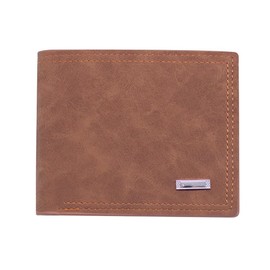 ROUGH FIT Men RFID Blocking Bifold Wallet, PU Leather Credit Card Holder, 9 Credit Card Slots, Minimalist Multifunctional Wallet (Brown)