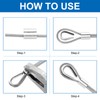 sourcing map 66FT Stainless Steel Cable Railing Kit, 1/16" Vinyl
