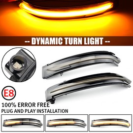 QKLsudua 2 luces LED de intermitencia secuencial dinámicas para espejo lateral compatible con Nis-san X-Trail T32 Ro-gue Qash-qai J11 Mu-rano Z52 Ju-ke Na-vara Pathfinder