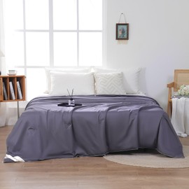 YOUR MOON Pure Mulberry Silk Comforter Queen Size for All Season,100% Natural Long Strand Silk Fill Duvet, Luxury Bedding, Noiseless Cotton Shell (Dark Gray)
