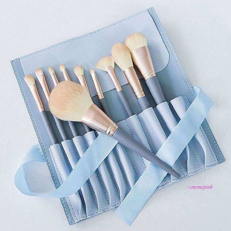 미미샵O Beginner's 10-Piece Set Makeup Pastel Light Blue Brushes