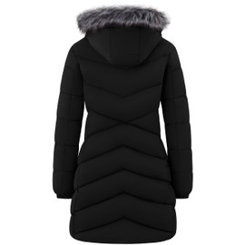 wantdo Women's Ultra Light Puffer Jacket Outdoor Hooded Puffer Coats (Black, Large)