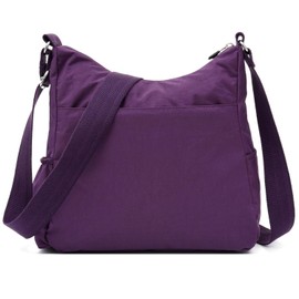 Tianhengyi Crossbody Bags for Women Multi-Pocket Nylon Shoulder Bag Waterproof Crossbody Purse Handbag Travel Messenger Bag, 2- Purple