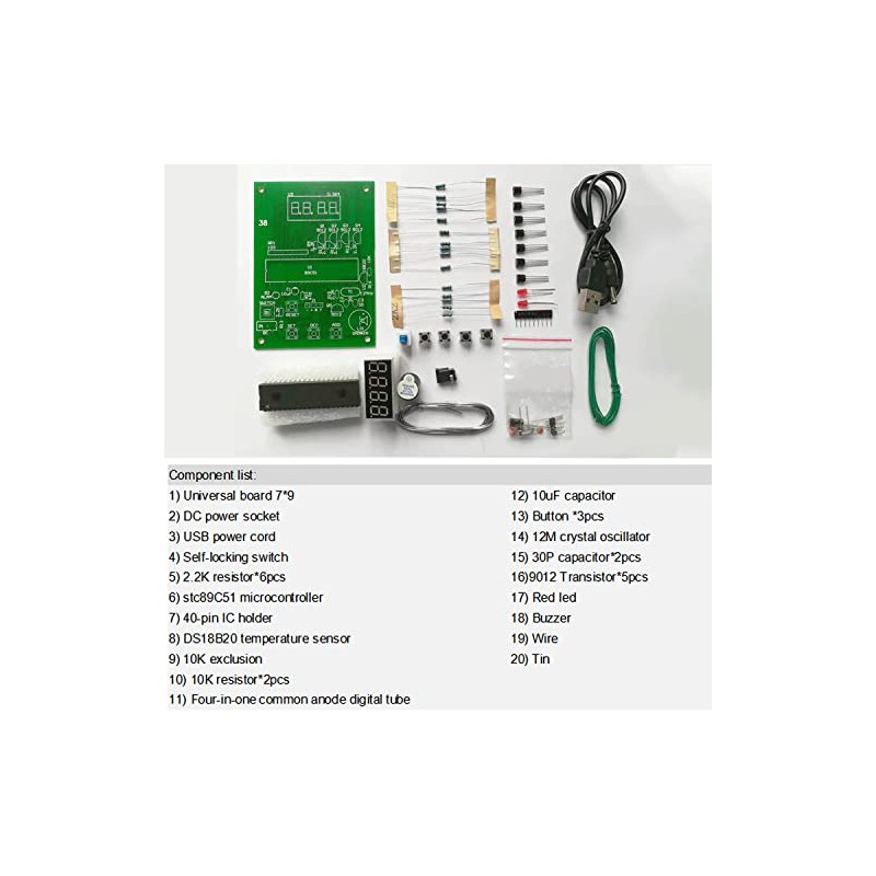 Kits de práctica de soldadura DIY DS18B20 Módulo de sensor