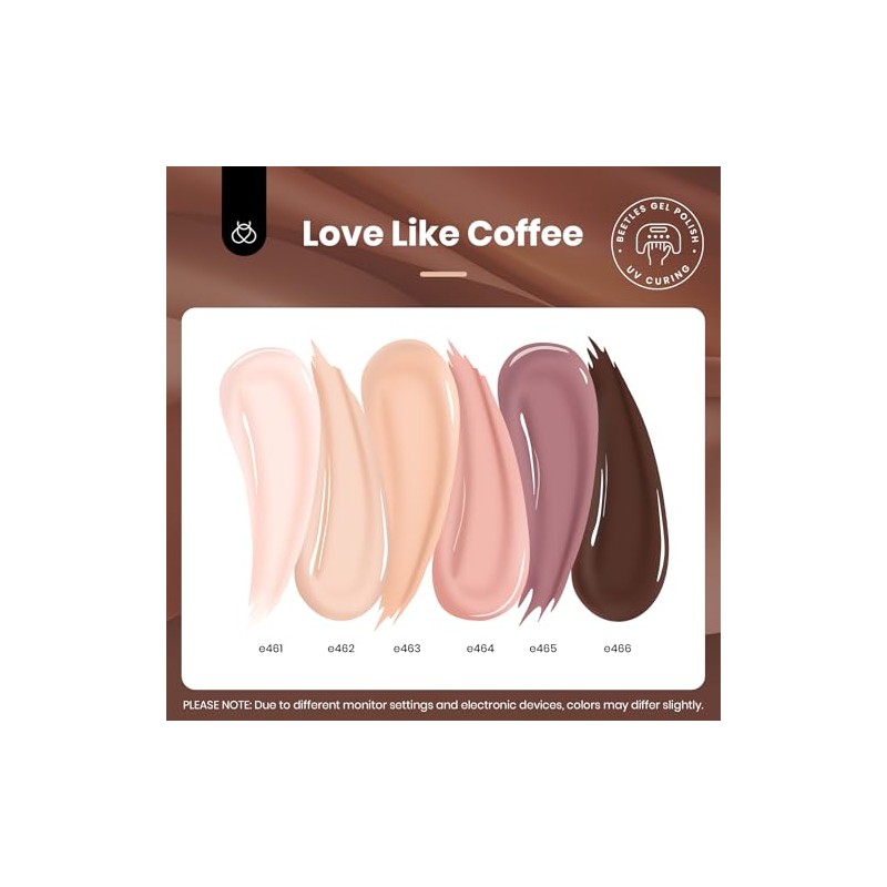 Beetles Esmalte en Gel Nude Invierno, Kit de 6 Colores