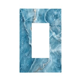 OILbiexn Decorative Outlet Covers Abstract Luxury Blue Gradient Marble 1 Gang Light Switch Cover Single Rocker Wall Plate Decora GFCI Electrical Switchplate for Bathroom Bedroom Decor