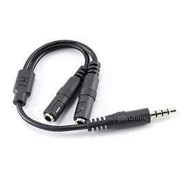 CablesOnline 3.5mm TRRS 4-Position Male to Dual 3-Position 3.5mm TRS Female Headset Splitter Adapter (IP-AY02C)