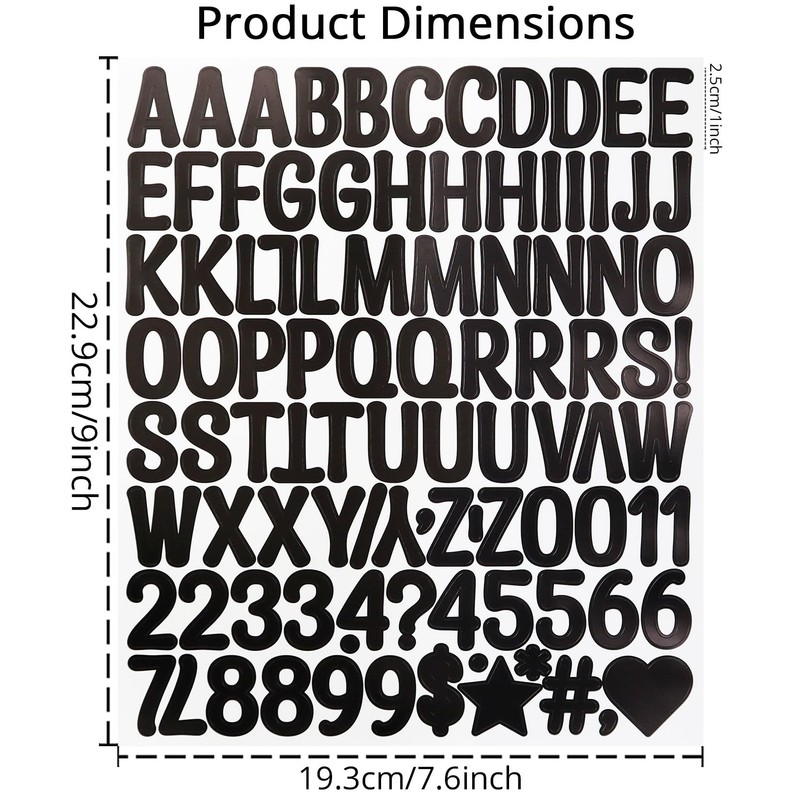 YIKTUNQ 480 Pieces Letter Stickers, 1 in Waterproof Letter Number