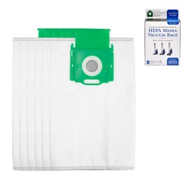 Riccar Prima HEPA Canister Vacuum Cleaner Bags, Charcoal-Infused Green, Six Bags Included, RCHC-6