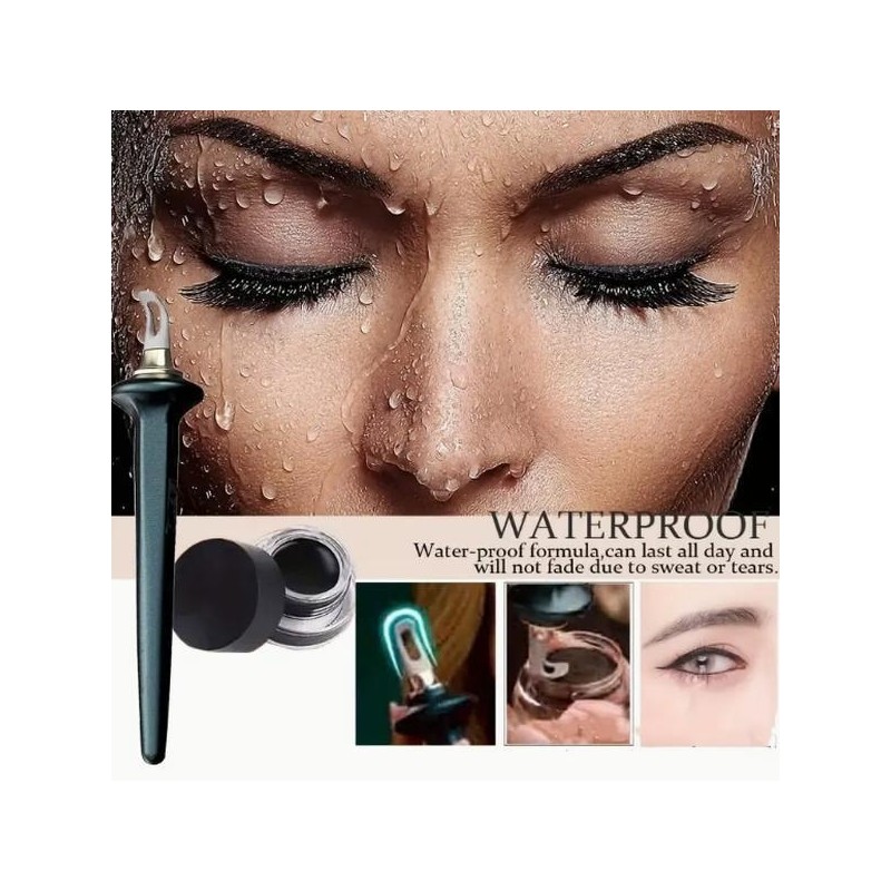 Eyeliner Applicator Kit, Silicone Eyeliner Tool with Eyeliner Cream, Reusable