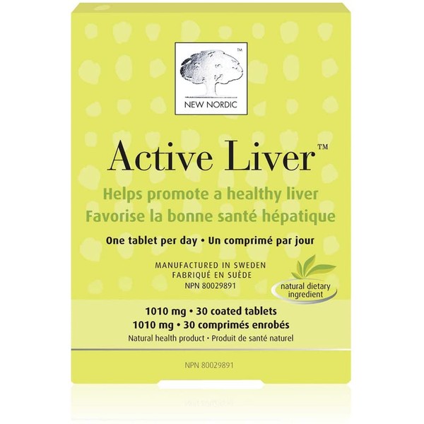 New Nordic Active Liver | Daily Detox & Repair Supplement | Milk Thistle, Artichoke & Turmeric | Swedish Made | 30 Count (Pack of 1)