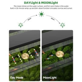 PRONORO Aquarium Light, LED Full Spectrum Freshwater Aquarium Lights, Daylight/Moonlight Mode and stepless dimmable, Fish Tank Light with 6h/9h/12h Timer and Auto ON/Off (M 24-29 in)