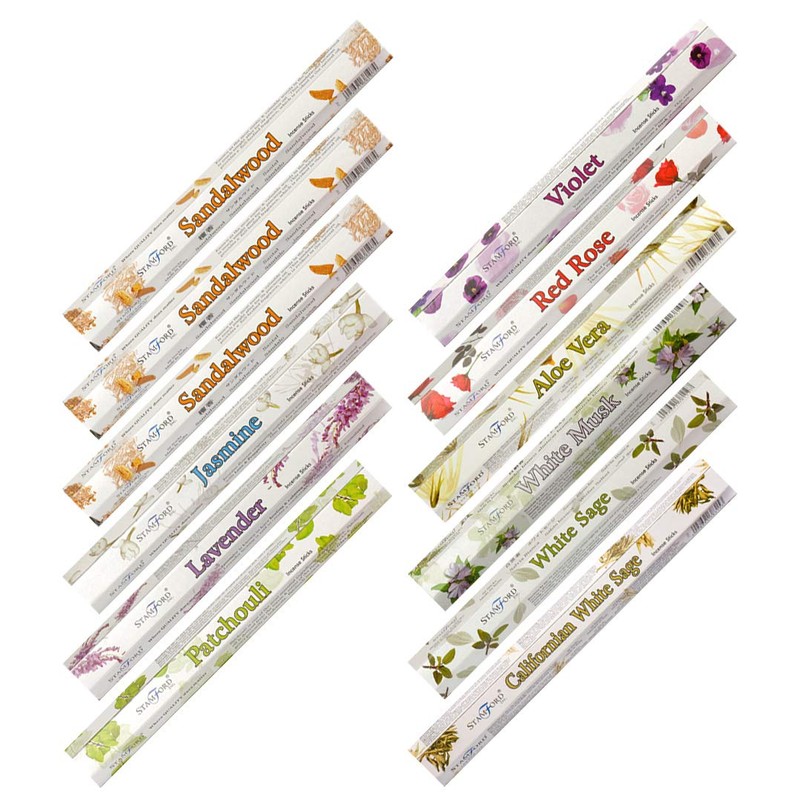 STAMFORD 37328 Sandalwood Variety Set Incense Sticks-12 Packs x 20