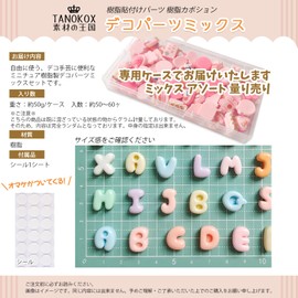 TANOKOX Deco Parts, Mix Lucky Bag, Miniature Pasting Parts, Resin Parts, Cute, Decoration Parts, Hair Clip, Hairpin, Alphabet Motif