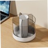 STOBOK Rotating Makeup Brush Organizer Desk Pen Holder Compartment Storage