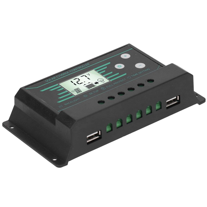 Solar Panel Regulator Charge Controller PWM Dual USB LCD Display