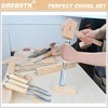 GREBSTK 11in Wood Chisel Set for Woodworking, 4pcs Chrome Vanadium
