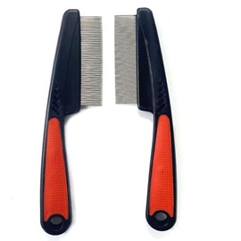 KEAIYYJ- Dandruff Comb Lice Dry Scalp Psoriasis Remover Stainless Steel Fine and Wide Tooth 2 Pack