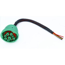Green 9 P j1939 Pigtail Cable 9PIn Male to Open End Pigtail Cable