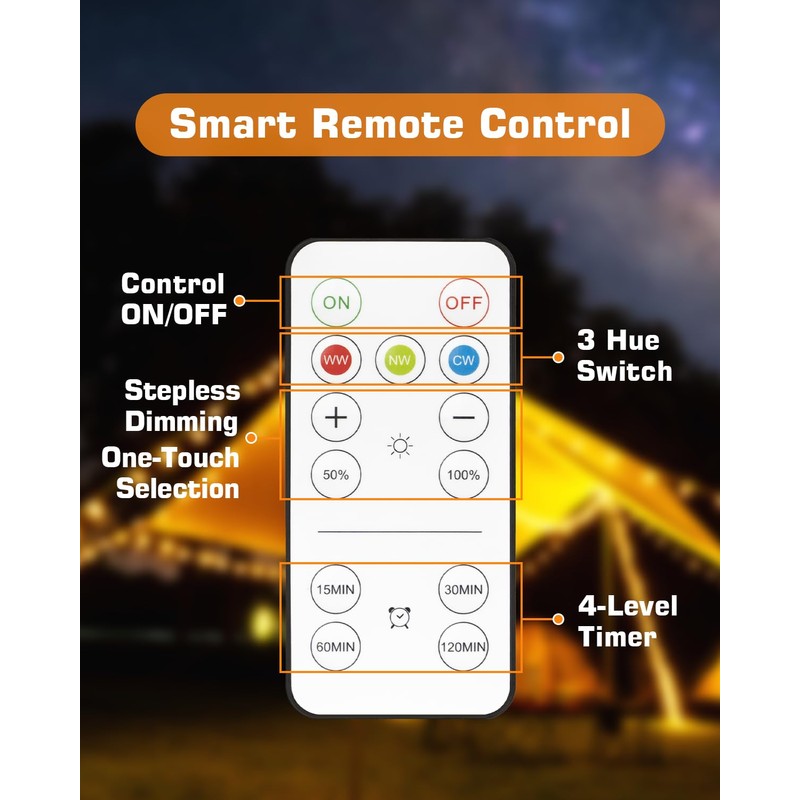 CordlessGlow 15W A19 Rechargeable Light Bulbs with Remote, 3 Color