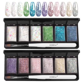 AIMEILI Solid Gel Nail Polish 12 Colors UV LED Solid Nail Gel Soak Off Solid Cream Gel Nail Polish Set 5