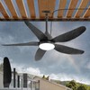 46" Outdoor Ceiling Fan with Lights,Plug in Hanging,IP65 Waterproof(Black)