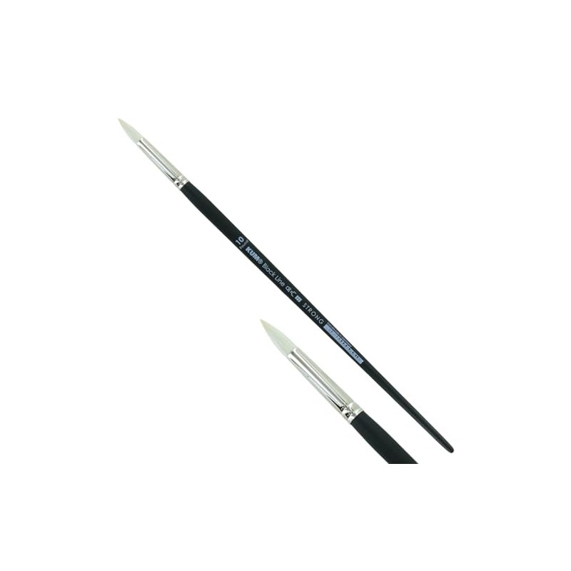 KUM - Pennello per acrilico e olio Black Line, rotondo,