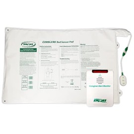 Smart Caregiver® Cordless Bed Exit Alarm System for Fall and Wandering Prevention – Includes Cordless Monitor and Cordless Bed Pad 20in x 30in