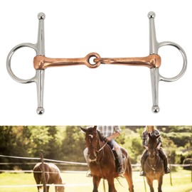 Fdit Horse Snaffle Chew Stainless Steel Training Bit, Full Cheek Bits Horse Bits Snaffle Bit for Outdoor Horse Accessories 125mm
