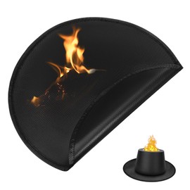 Kisangel Outdoor Fireplace Mat Fire Pit Accessory Grill Mats for Outdoor Pit Mats for Under Fire Pit Grill Deck Protector Heated Floor Mat Fireproof Grill Mat Black