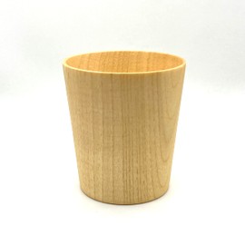 野口熊太郎茶園 Japanese Wooden Tea Cup with Brand Logo, Dishwasher Safe, Natural Solid Wood, Nanoparticle Coating, About 7.1 oz, Made in Japan