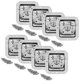 GBGS 8 Pack Road Case Spring Loaded Recessed Latch with Padlockable Feature, Medium Butterfly Heavy Duty Twist Latch, 125 Degree Openable for Flight Case, PA DJ Rack/Road Case
