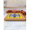 Portuguese Ceramic Tiles Trivet with Cork Base for Hot Pots