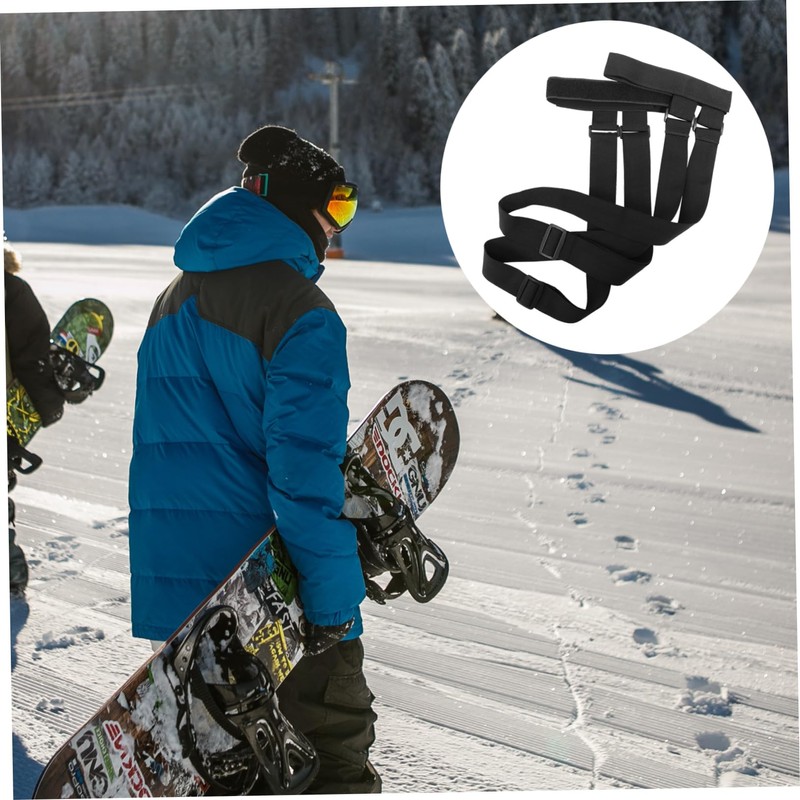 KOMBIUDA Ski Harness Snowboard Strap Adjustable Length Comfortable Carrying Solution
