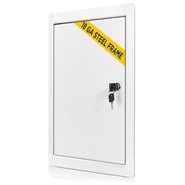 BOZZON Access Panel for Drywall 14 x 29 inch – Metal Door with Key Lock, 18 GA Steel Frame, Wall Hole Cover, Plumbing Access Door, White
