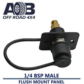 Flush Mount Air Fitting Straight 1/4'' BSP male compressor tyre inflation tank deflate Black Cap