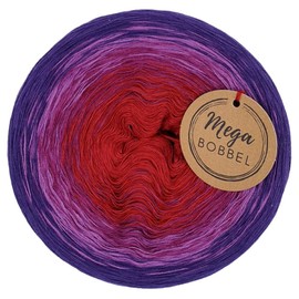 MegaBobbel Passion A23 Colour Gradient Yarn, Lace Yarn, Bobbel Wool for Crochet and Knitting (3-Thread Approx. 1000 m, Outer Colour: Purple)