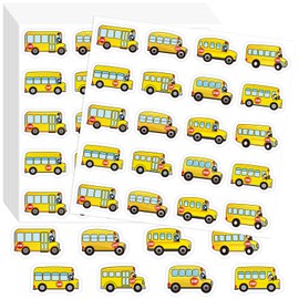 Whaline 500Pcs School Bus Stickers Back to School Cartoon Bus Sticker Cute First Day of School Self Adhesive Envelopes Seal Stickers School Reward Stickers for Kids Classroom DIY Projects Decor