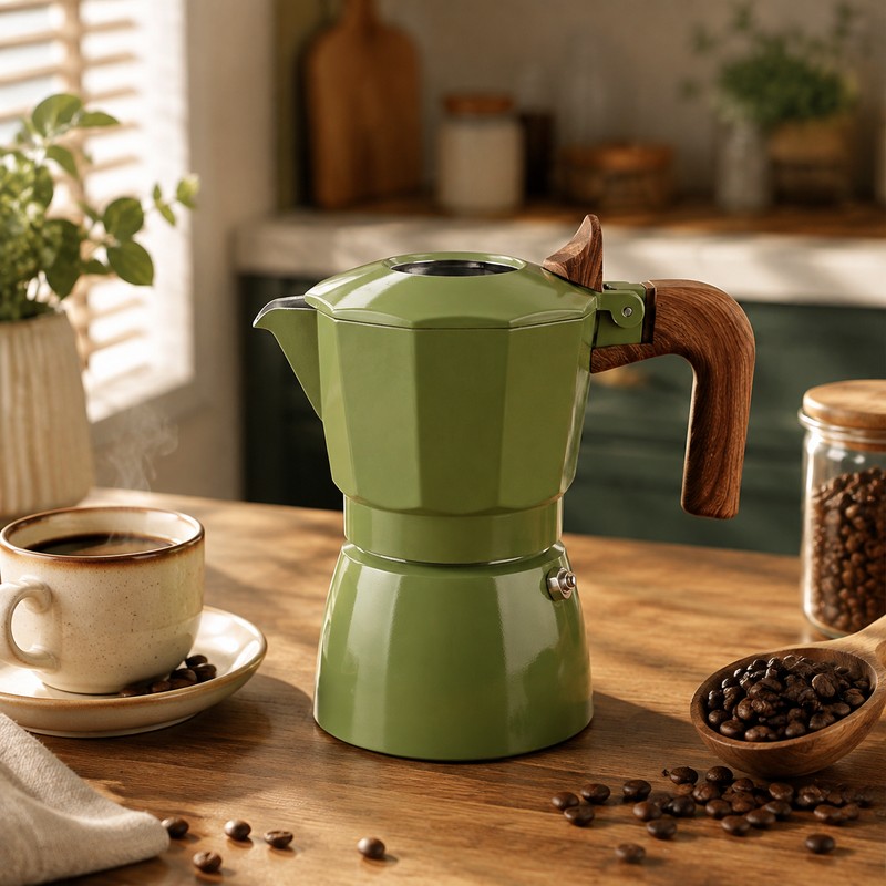 Double-valve Moka Pot Aluminum Coffee Kettle for Home Brewing –