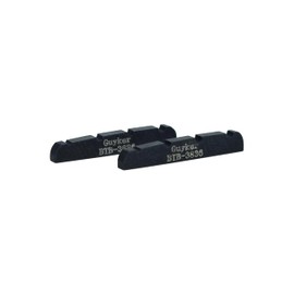 Guyker Bass Guitar Bone Nut - 4 String Flat Bottom Pre-Slotted Bone Nuts Replacement Parts Accessories for PB JB Precision Bass Jazz Bass Set of 2 Black, 38x3.5x6mm BTB3836