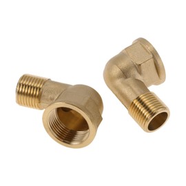 HEROFFIX Brass Pipe Fittings 3/4" Female x 1/2" Male Internal and External Thread Elbow 2.01" 2 Pcs