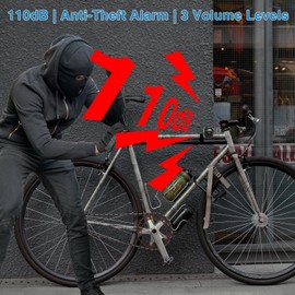 NineLeaf Bike Alarm Anti Theft with Remote Control, Rechargeable Bike Tail Light, 113dB Loud Alarm, USB-C Charging, IP65 Waterproof, for Bicycles, E-Bikes, Scooters, Motorcycles (10 Pack)