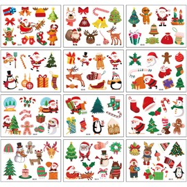 BOOSHMall Children's Christmas Tattoo, 24 Sheets, Children's Tattoos, Christmas Stickers, for Christmas Decorations, Party Bags, Children's Birthday Party Accessories