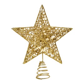 KEYIDO Gold Tree Star Christmas Tree Topper Star for Christmas Tree Metal Xmas Tree Star for Christmas Decorations Ornaments 25cm/10Inch