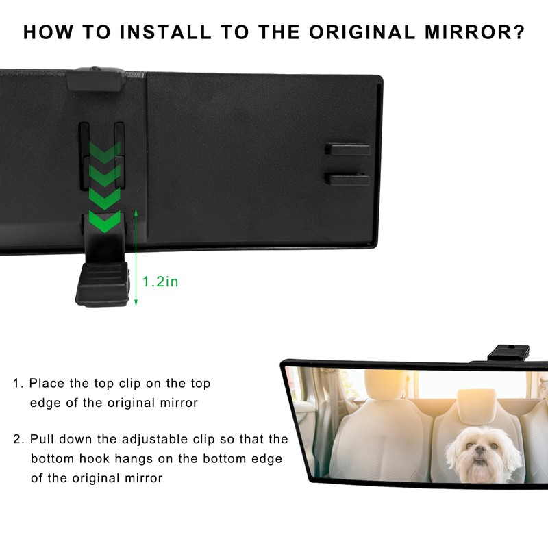 NYTKL Car Rear View Mirror, 12 Inch Chrome Tint Anti-Glare