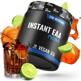 PREMIUM EAA Pulver hochdosiert I Alle 8 essentielle Aminosäuren EAAs Komplex I Vegan I Reich an BCAA I Ohne unnötige Zusätze I (Cola Lime)